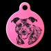 Cheeky Staffordshire Terrier Engraved 31mm Large Round Pet Dog ID Tag